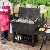 Devoko 80 QT Outdoor Resin Rolling Cooler Cart on Wheels for Cookouts, Tailgating, BBQ w/Bottle Opener, Catch Tray, Drain Plug