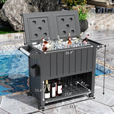 Devoko 80 QT Outdoor Resin Rolling Cooler Cart on Wheels for Cookouts, Tailgating, BBQ w/Bottle Opener, Catch Tray, Drain Plug