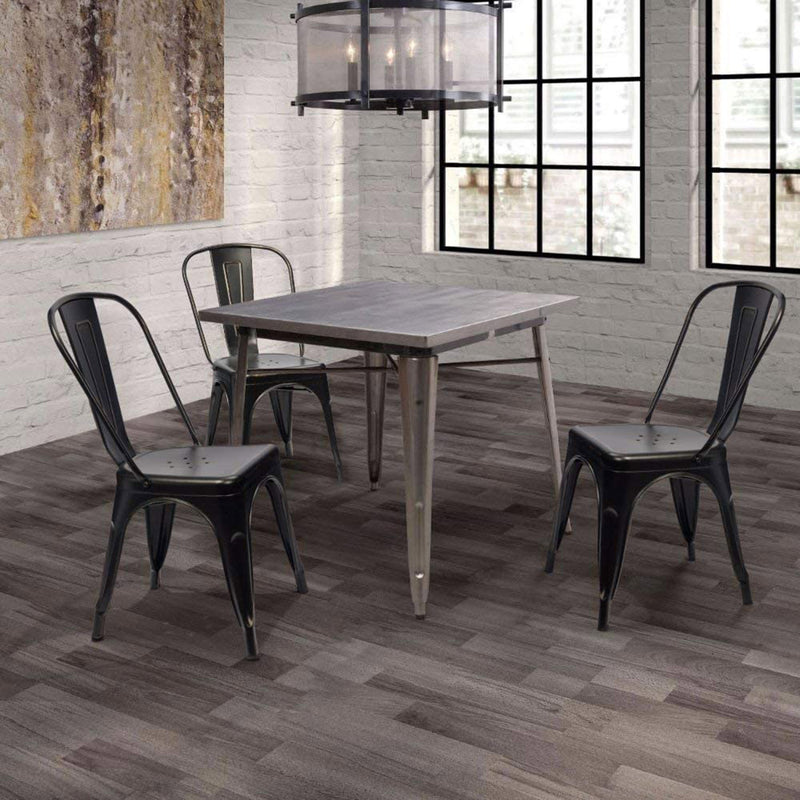 Devoko Metal Chairs Set of 4 Kitchen Dining Chairs