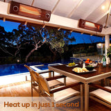 Devoko Electric Patio Heater Outdoor Infrared Heater on Wall for Instant Warm