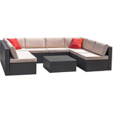 Devoko 8 Pcs & 9 Pcs Patio Furniture Outdoor Sectional Sofa