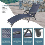 Devoko Outdoor 2 Pieces Chaise Lounge Poolside Adjustable Recliner Folding Lounge Chairs