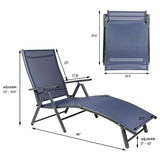 Devoko Outdoor 2 Pieces Chaise Lounge Poolside Adjustable Recliner Folding Lounge Chairs