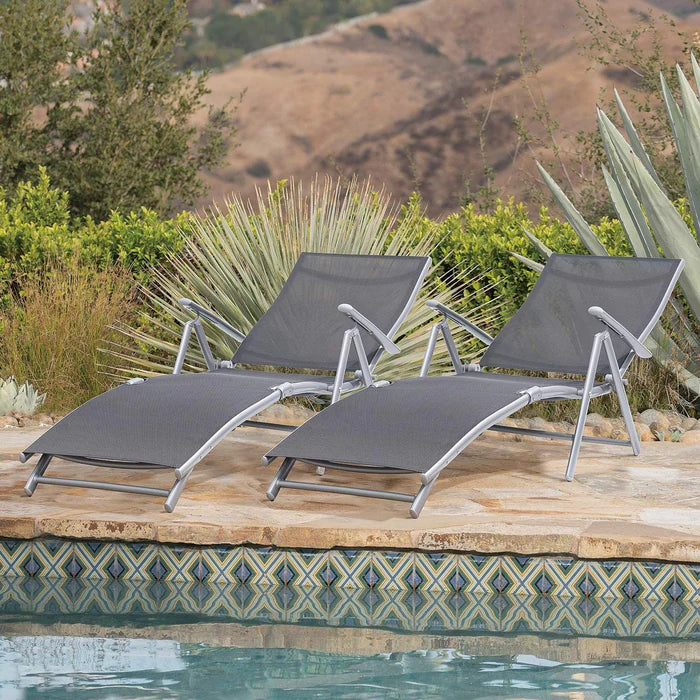 WOLTU Chaise Longues voor Buiten Relax Ademende Schommelstoel voor Balkon Camping Zonnebank met Armleuningen en Hoofdsteun, Grijs, LS002gr WOLTU Chaise Longues voor Buiten Relax Ademende Schommelstoel voor Balkon Camping Zonnebank met Armleuningen en Hoofdsteun, Grijs, LS002gr