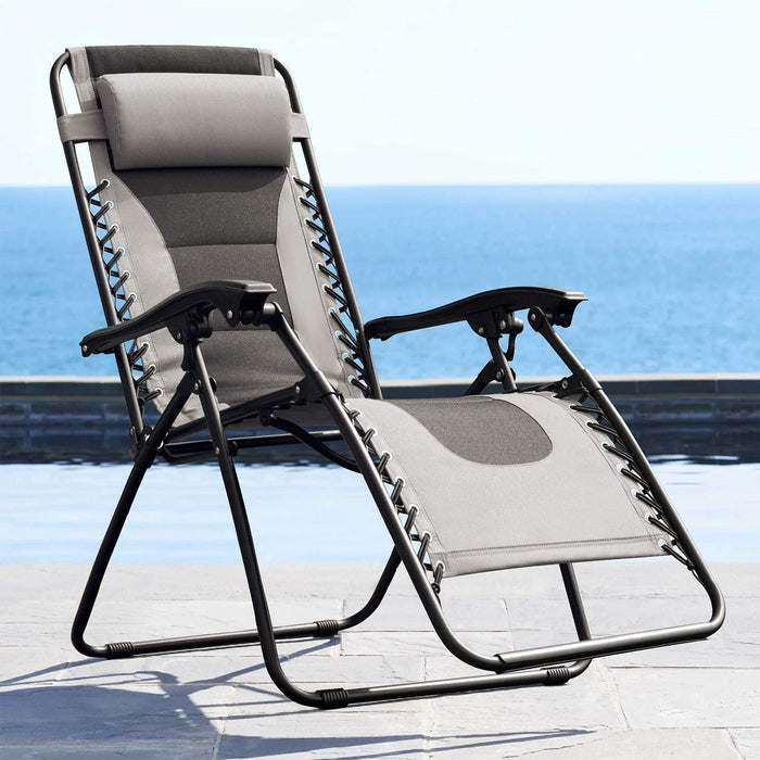 Devoko Zero Gravity Chair Patio Adjustable Lounge Chair Oversized Portable  Lawn Folding Chair with Headrest