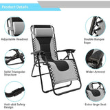 Devoko Zero Gravity Chair Patio Adjustable Lounge Chair Oversized Portable  Lawn Folding Chair with Headrest