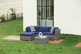 Devoko 5 Pieces Patio Furniture Outdoor Sectional Sofa with Updated Metal Base