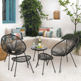 Devoko 5 Pieces Patio Acapulco Conversation Set Outdoor Round lounge Chair