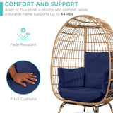 Devoko Wicker Egg Chair Oversized Outdoor Lounge Chair