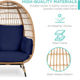 Devoko Wicker Egg Chair Oversized Outdoor Lounge Chair