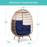 Devoko Wicker Egg Chair Oversized Outdoor Lounge Chair