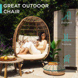 Devoko Wicker Egg Chair Oversized Outdoor Lounge Chair