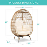 Devoko Wicker Egg Chair Oversized Outdoor Lounge Chair