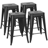 Devoko 24 Inches Modern Metal Bar Stools for Counter Height Indoor-Outdoor Stackable Stools Set of 4