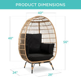 Devoko Wicker Egg Chair Oversized Outdoor Lounge Chair