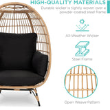 Devoko Wicker Egg Chair Oversized Outdoor Lounge Chair