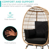 Devoko Wicker Egg Chair Oversized Outdoor Lounge Chair