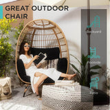 Devoko Wicker Egg Chair Oversized Outdoor Lounge Chair